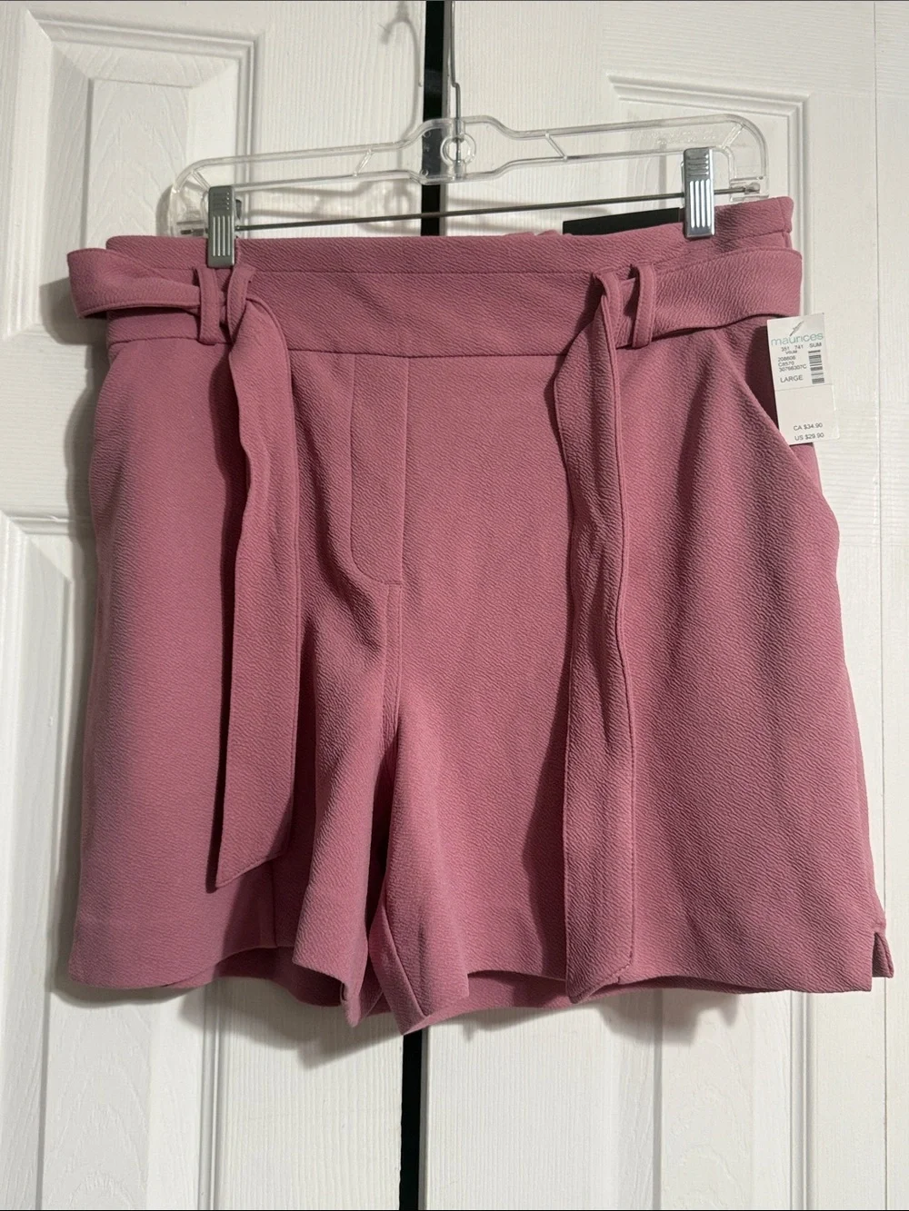Maurices NWT dusty rose shorts size LARGE